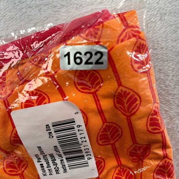 NWT Kickee Pants Bamboo Swaddle Baby Blanket Orange Nectarine Leaf‎ Lattice - Picture 3 of 4